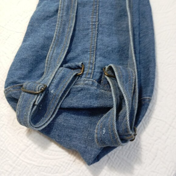 Vintage 90s Shoulder Bag New York Line Blue Denim Adjustable Strap Lightweight main image 8